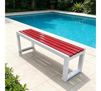 Générique Banc de Jardin Extérieur de Patio, Banc de Balcon avec Une Capacité de Charge de 400kg, Mobilier Résistant au Soleil Et À La Pluie, Banquette Décoration de Parc 80-180cm(White-Red,L180cm)