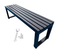 Générique Banc de Jardin, Salon de Jardin Extérieur sans Dossier, Banquette Terrasse Résistant aux Intempéries, 100/120/150/180cm Banc de Balcon pour Patio Cour Chemin Porche(Noir,120cm)