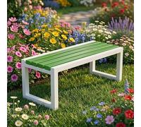 Générique Banc de Jardin sans Dossier en Bois Composite WPC et Métal - Banc d'extérieur Robuste Résistant aux Intempéries - Banquette pour Parc, Terrasse et Balcon - Antivol 150cm