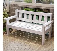 Générique Banc de Jardin Traditionnel en Bois avec Dossier et accoudoirs, siège de Patio Durable pour pelouse et Porche, Chaise de Parc Confortable (Couleur : Blanc, Taille : 13)