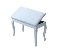 Générique Banc De Piano Double avec Rangement, Banquette De Clavier en Bois, avec Coussin Rembourré Et Cuir PU, Capacité De 200 Kg, for Vanité, Salon, Chambre À Coucher(White)