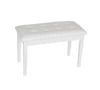 Générique Banc De Piano Double en Bois Massif, Banquette De Clavier De Musique Robuste, avec Coussin en Éponges Haute Densité, for Vanité, Salon, Chambre À Coucher(White)