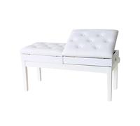 Générique Banc De Piano Double Réglable, Siège Clavier Musique en Bois Robuste, avec Coussin Rembourré Et Rangement, Capacité 400 Kg for Magasin, Studio D'école(White)
