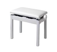 Générique Banc De Piano en Bois Réglable, Siège De Chaise À Clavier Hydraulique Robuste, avec Coussin Rembourré Et Cuir PU, Capacité De 200 Kg for Salon, Chambre À Coucher(White)