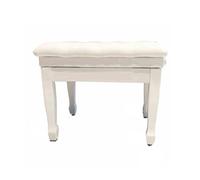 Générique Banc De Piano Réglable avec Rangement, Banquette De Piano À Clavier en Bois Robuste, Coussin en Éponges Haute Densité, Capacité De 200 Kg for Chaise De Tabouret(White)