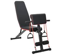Générique Banc de Poids Réglable avec Bandes Élastiques 150 kg Acier Noir,Équipements Sportifs,Entraînement & Fitness,Haltérophilie,Noir,11.55 KG,42007904