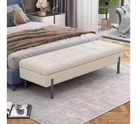 Générique Banc de Rangement avec siège en Similicuir pour l'intérieur, Banc de Bout de lit, canapé, Repose-Pieds, entrée, Long Banc pour Hall d'entrée, Salon, Chambre à Coucher, Charge 300 k