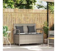 Générique Banc De Rangement Jardin Polyrotin avec Coussin Gris Clair | Siege Exterieur, Espace De Stockage, Sac Impermeable, Ressort A Gaz, Housse Amovible Lavable