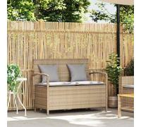 Générique Banc De Rangement Jardin Resin Tresse Beige avec Coussin | Siege Exterieur, Coffre Impermeable, Housse Amovible Lavable, Ouverture Gaz Facile