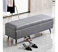 Générique Banc de Rangement Ottoman Luxueux, Banc de Rangement rectangulaire en Similicuir, Banc Multifonction pour entrée, Salon, Maison Moderne, Gris foncé, 80 x 40 x 45 cm