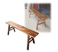 Générique Banc D'entrée en Bois Massif - 98/118/150 Cm, Banc De Salle À Manger/de Bout De Lit avec Pieds Inclinés, Bancs Étroit À Bord Naturel, pour Couloir Salon Chambre(Brown,118 * 23 * 52 cm)