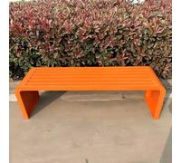 Générique Banc D'extérieur Métal en Acier, Banc De Jardin 100/120/150/180 Cm Banquette De Parc sans Dossier, Chaise De Terrasse Résistant Aux Intempéries pour 2 À 5 Personnes(Orange,150 cm/59 in)
