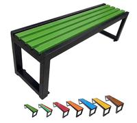 Générique Banc Extérieur Jardin et Balcon, Banquette de Parc sans Dossier Anticorrosion, Mobilier Salon de Jardin Extérieur en Acier et Bois, Charge 400kg 80/100/120/150/180cm(Black-Green,L150cm)
