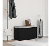 Générique Banc Hall Noir Chêne 80x40x45 cm en Bois d'ingénierie,Bancs coffres,19.7KG-862701