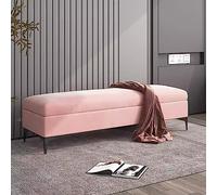 Générique Banc Ottoman de Rangement Moderne en Velours avec Pieds dorés, Banc Ottoman de Rangement capitonné, Banc d'entrée, Banc de Bout de lit, Repose-Pieds rembourré pour entrée, Salon, c