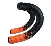 Générique Bande de Guidon de vélo de Route colorée, Sangles de Ceinture de poignée de Cyclisme, Bande PU EVA Anti-Vibration, Bande de poignée de vélo de Course, enveloppe en liège(Black Orange)