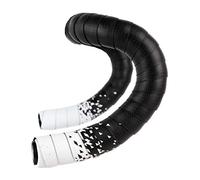 Générique Bande de Guidon de vélo de Route colorée, Sangles de Ceinture de poignée de Cyclisme, Bande PU EVA Anti-Vibration, Bande de poignée de vélo de Course, enveloppe en liège(Black White)