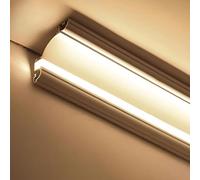 Générique Bande LED pour éclairage indirect - Profilé en Aluminium avec diffuseur pour corniche de Plafond, Disponible en 1 m, 1,5 m, 1,8 m, 2 m, 3 m, 10 m et 15 m (16,4 pi)
