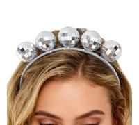 Générique Bandeau À Paillettes Disco,Coiffe De Noël Rétro - Serre Tête Boule Miroir Vintage - Pour Hommes Concert Vacances Anniversaire Nouvel An Noël Événement à Thème Spectacle Scolaire