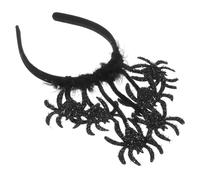 Générique Bandeau Halloween Araignée Noir avec Plumes et Chauve-souris Accessoire Cheveux Cosplay pour Adultes et Garçon Fille Décorations Fête et Carnaval