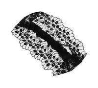 Générique Bandeau Large Dentelle Élastique Couverture Anti-dérapante Pour Église Et Soins Visage Accessoire Élégant Avec Motif Floral Noir