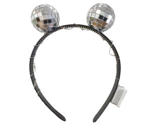 Générique Bandeau Lumineux à Effet Boule Disco | Accessoire Rétro Disco en Miroir pour Tête,Accessoires Cheveux Fournitures de Fête pour Anniversaire Adultes Festival Danse Musique Scène Noël Révei