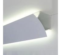 Générique Bandeau Lumineux LED de Plafond, éclairage indirect, profilé en Aluminium pour moulures et Angles muraux, 5 m / 16,4 pi, LED Blanche, décoration intérieure, éclairage d'ambiance Moderne