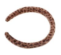 Générique Bandeau Peluche à Imprimé Guépard pour Femmes, Confortable et Chaud, Large Serrage-tête Vintage en Tissu pour Accessoires D'automne et D'hiver
