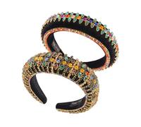 Générique Bandeau Plusieurs styles en Velours Côtelé Orné de Cristaux Large Finition Fine Vintage Chic Serrage-tête Plusieurs styles pour Femmes pour Usage Quotidien et Fêtes