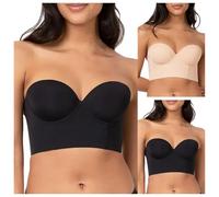 Générique Bandeau Soutien Gorge Femme Push up Anti-Glissant Soutien-Gorge sans Bretelles Dos Nu sans Couture Soutien-Gorge Push-Up sans Fil Anti-Affaissement Soutien-Gorge Invisible (Black, 38G)