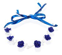 Générique Bandeau Strass Bleu Bandeau De Mariée Casque Pour La Mariée Coiffe De Perles Pour Mariage L'adolescence Casque Bleu Bandeaux Femmes Bandeau Perles Groupe Coiffes Pâte Polymère Blue