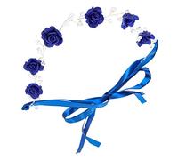 Générique Bandeau Strass Bleu casque bleu perle accessoire de cheveux de mariée Royal décor de roses hair band hair ties décor de coupe de cheveux fille bandeaux femmes pâte polymère Blue