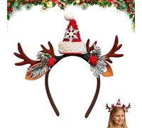 Générique Bandeaux De Noël Pour Femmes | Accessoire Costume Chapeau Père Noël Cerf - Bandeaux Tendances,Pour Femmes Filles Famille Fêtes École Vacances