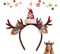 Générique Bandes de Noël pour Femmes | Accessoire Costume Chapeau Cerf Père Noël,Coiffe Festive Originale | Pour Événements Saisonniers Mariage Concert Célébrations
