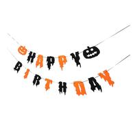 Générique Bannière D’halloween à Suspendre en Feutre, Drapeaux Décoratifs Joyeux Anniversaire, Guirlande Fanion Colorée pour Fête D’intérieur et Extérieur, Accessoire Décoration Fête Garçon