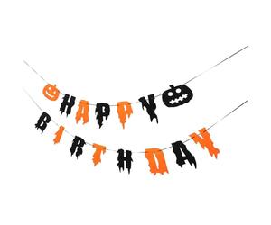 Générique Bannière D’halloween à Suspendre en Feutre, Drapeaux Décoratifs Joyeux Anniversaire, Guirlande Fanion Colorée pour Fête D’intérieur et Extérieur, Accessoire Décoration Fête Garçon