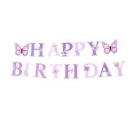 Générique Bannière D'anniversaire Décoration Extérieure Polyvalente en Papier Pourpre et Installation Facile, pour Fêtes Printanières et Jardins