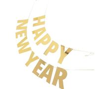 Générique Bannière du Nouvel An 2024 en Papier Doré Brillant Guirlande Décorative Suspendue pour Fête Accessoires de Décoration Festifs pour Intérieur et Célébration Nouvelle Année