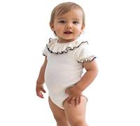 Générique Barboteuse bébé Fille en Dentelle délicate Manches Courtes vêtement Confortable Extensible Nouveau-né Nourrisson 0 à 18 Mois