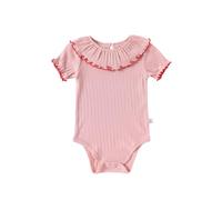 Générique Barboteuse bébé Fille en Dentelle délicate Manches Courtes vêtement Confortable Extensible Nouveau-né Nourrisson 0 à 18 Mois