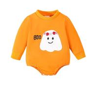 Générique Barboteuse bébé Manches Longues Motif Halloween vêtement Nouveau-né garçon Fille Dessin animé Confortable Doux (Orange, 0-3 Months)