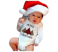 Générique Barboteuse de Noël Bébé Garçon Fille Combinaiosn à Manches Longues Body Bébé Garçon Fille Noël Bebe Grenouillères,Pyjama Noel Bebe Jumpsuit Deguisement Enfants