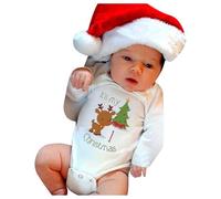 Générique Barboteuse de Noël Bébé Garçon Fille Combinaiosn à Manches Longues Body Bébé Garçon Fille Noël Bebe Grenouillères,Pyjama Noel Bebe Jumpsuit Deguisement Enfants