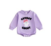 Générique Barboteuse Halloween Bébé Pyjama Combinaison Garçon Fille Mon 1er Une pièce Chauve-Souris Survêtement Volants Manches Longues Body premier costume d'Halloween