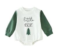 Générique Barboteuses pour Bébés Filles Garçon, Imprimé De Noël Barboteuses Col Ras du Cou Noëls, Nouveau-né Body Mélange De Coton à Manches Longues, Ensemble De Vêtements pour Nouveau