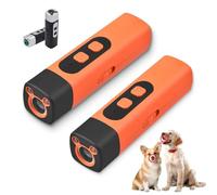 Générique Barkbuz Anti Bark Device, Qinuxs Barkbuz for Dogs, Anti Barking Control Device, Dog Bark Deterrent Devices, for Training to Improve Bad Behavior, with LED Flashlight & 3 Modes (Orange * 2)