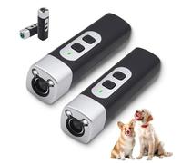 Générique Barkbuz Anti Bark Device, Qinuxs Barkbuz for Dogs, Anti Barking Control Device, Dog Bark Deterrent Devices, for Training to Improve Bad Behavior, with LED Flashlight & 3 Modes (Black * 2)