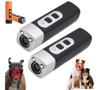 Générique BarkShield for Dogs, The BarkShield Pro, Dog Bark Deterrent Device with LED Flashlight, Suitable for Training Dogs to Improve Bad Behavior (Black*2)