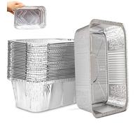 Générique Barquette Aluminium Barbecue avec 40- Compatible avec, Barquette pour Récupérateur de Graisse - Lot de Barquettes Aluminium pour Grillades, Plancha & Viande (40)