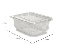 Générique Barquette fraicheur avec couvercle charnière 500 ml en plastique PET pour salade et plats froids (100)